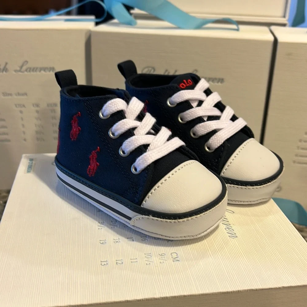 Polo Ralph Lauren Hamptyn HI baby infant crib shoes booties new 3-6 month size 2